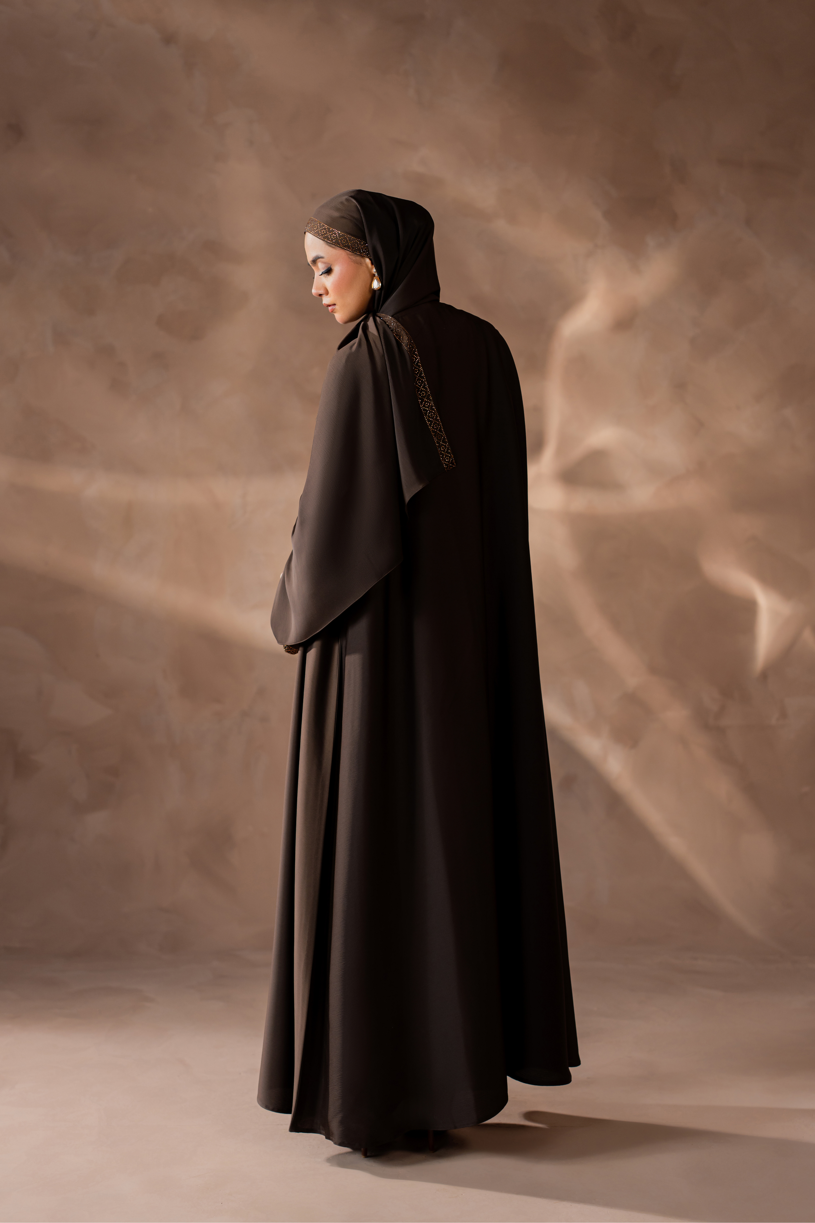 choclate brown Stone Frontal Gown