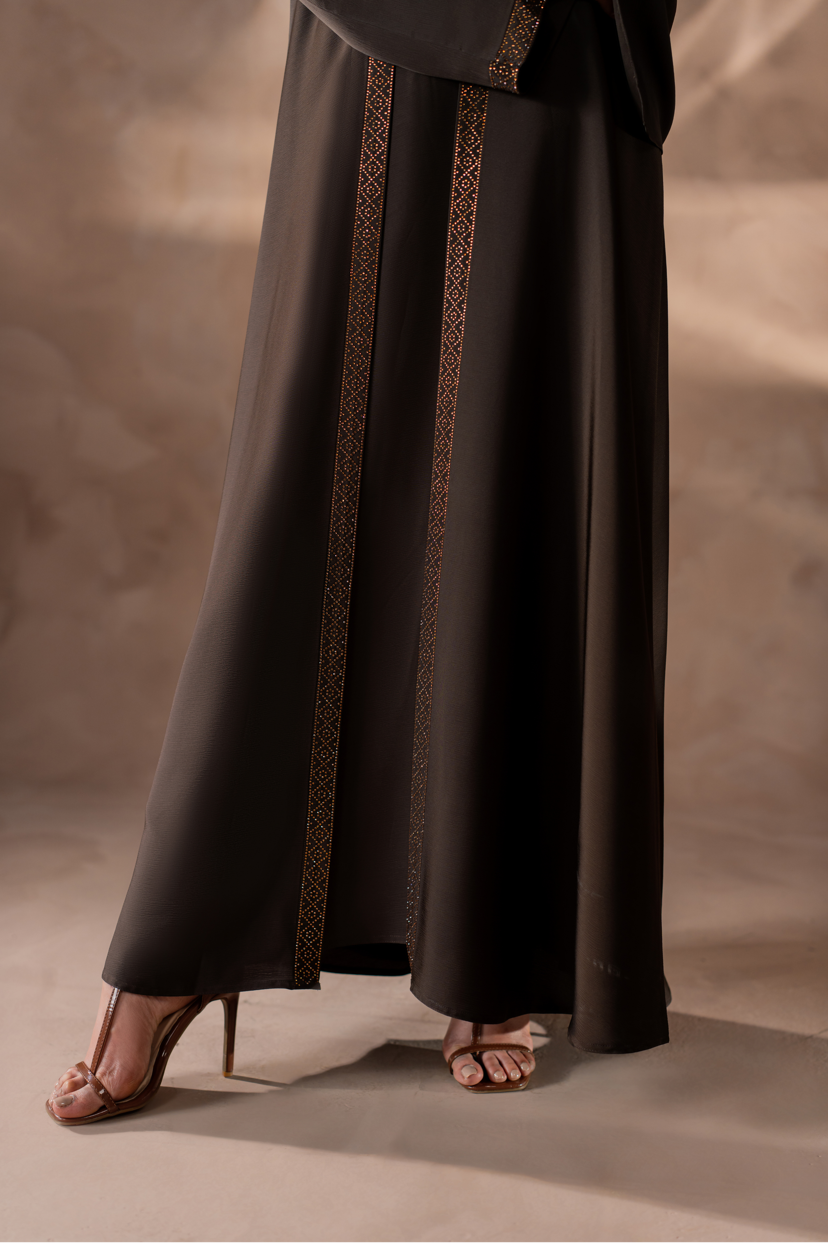 choclate brown Stone Frontal Gown