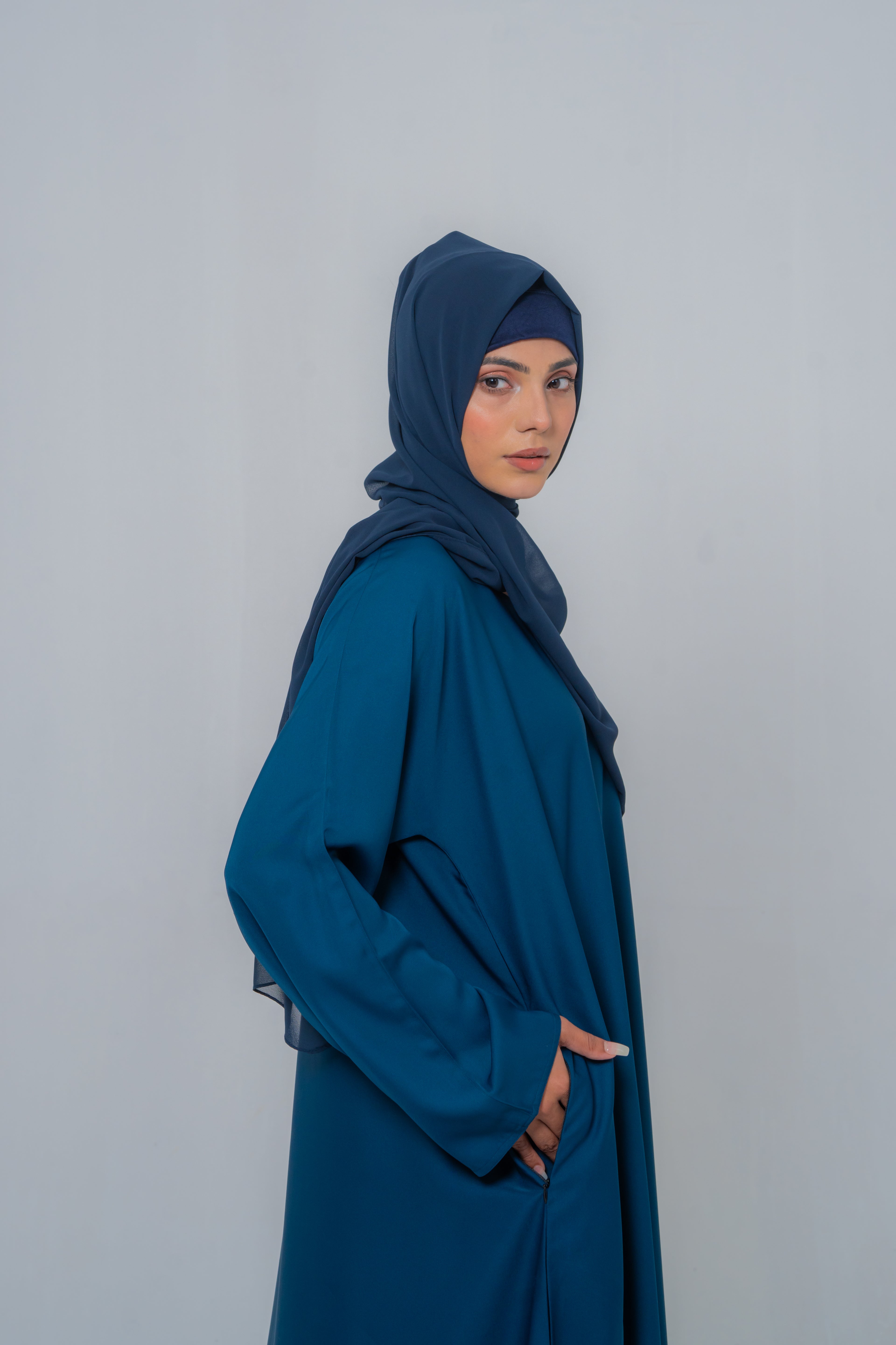 Blue Simple Basic Nida Abaya