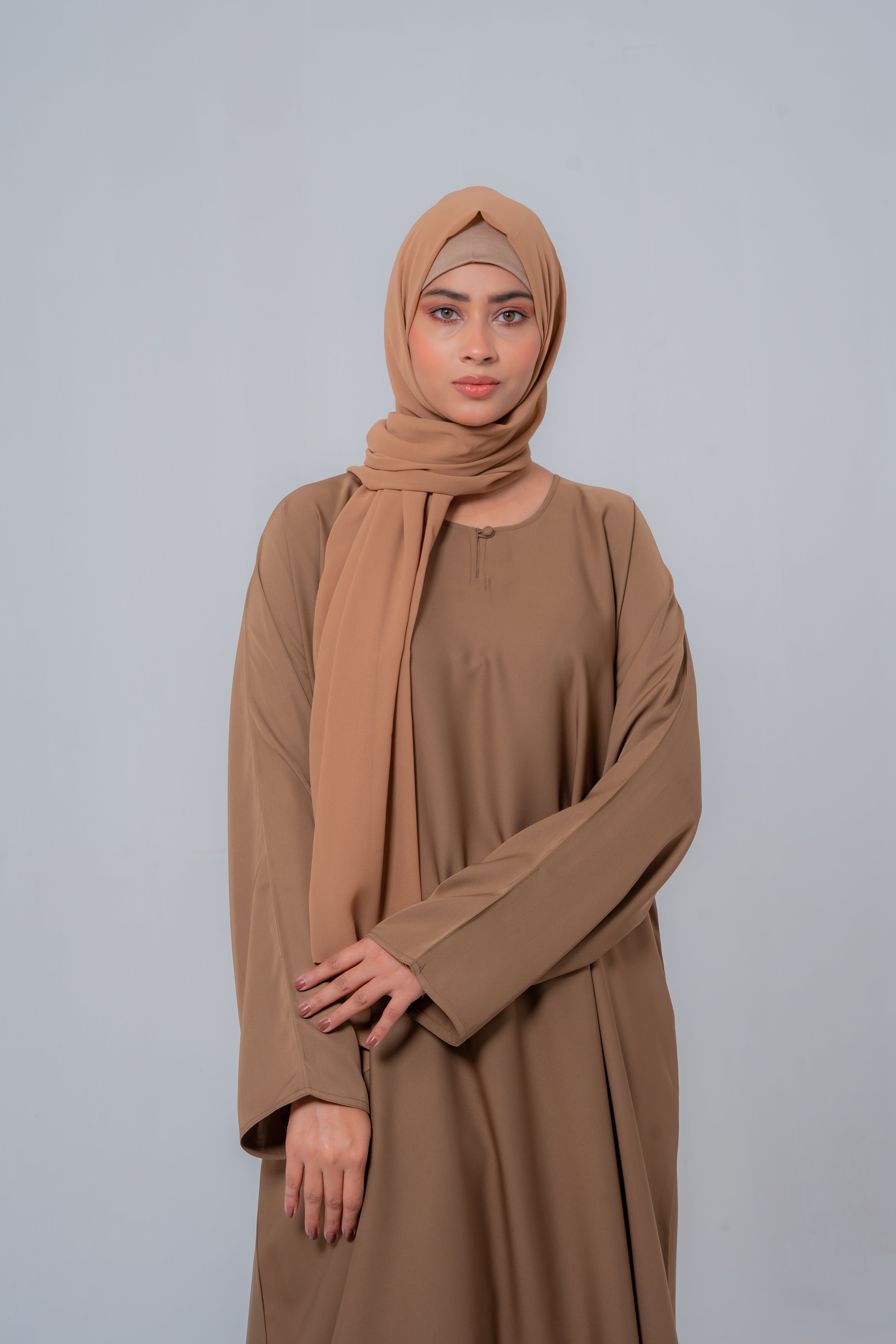 camel color Simple Basic Nida Abaya