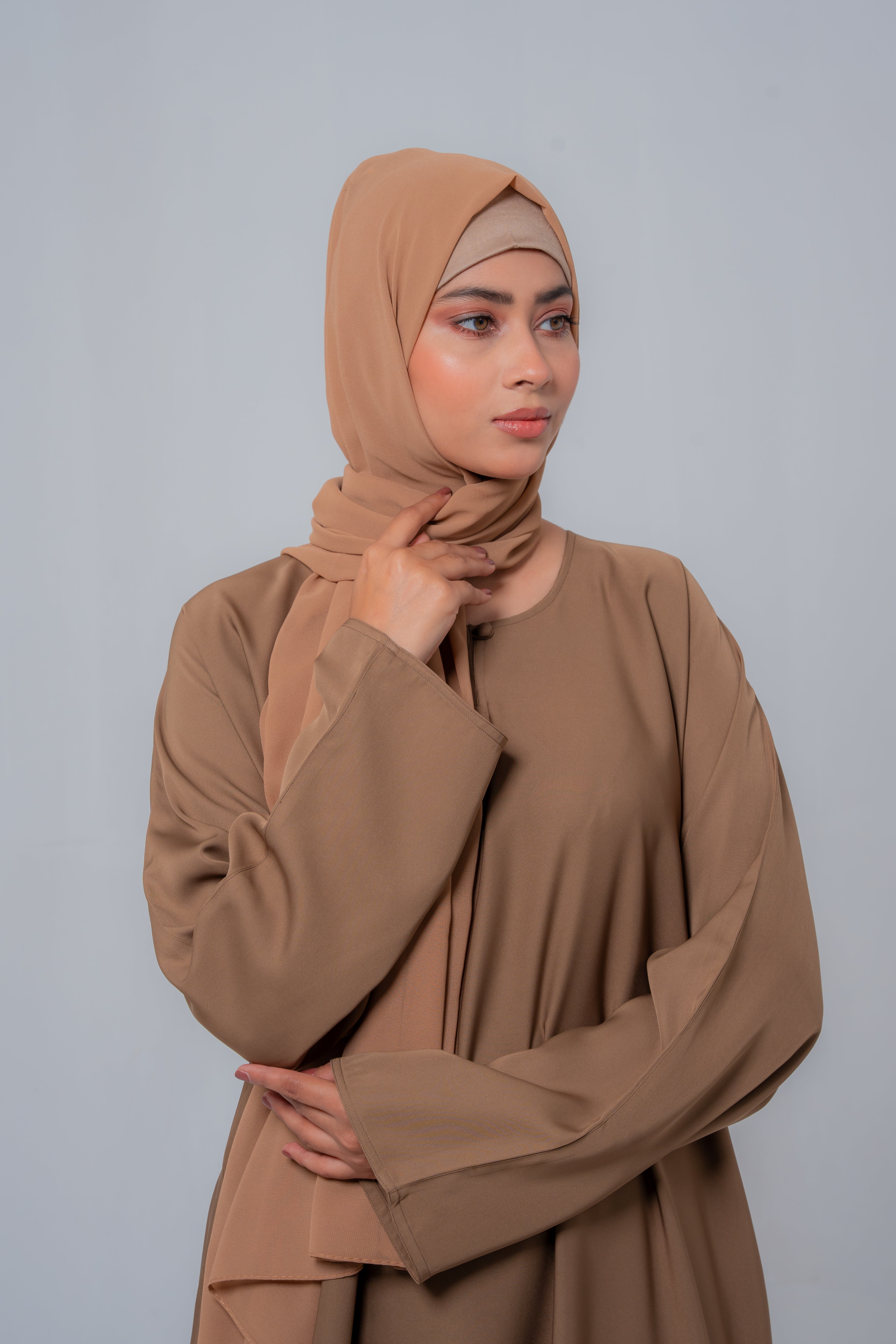 camel color Simple Basic Nida Abaya