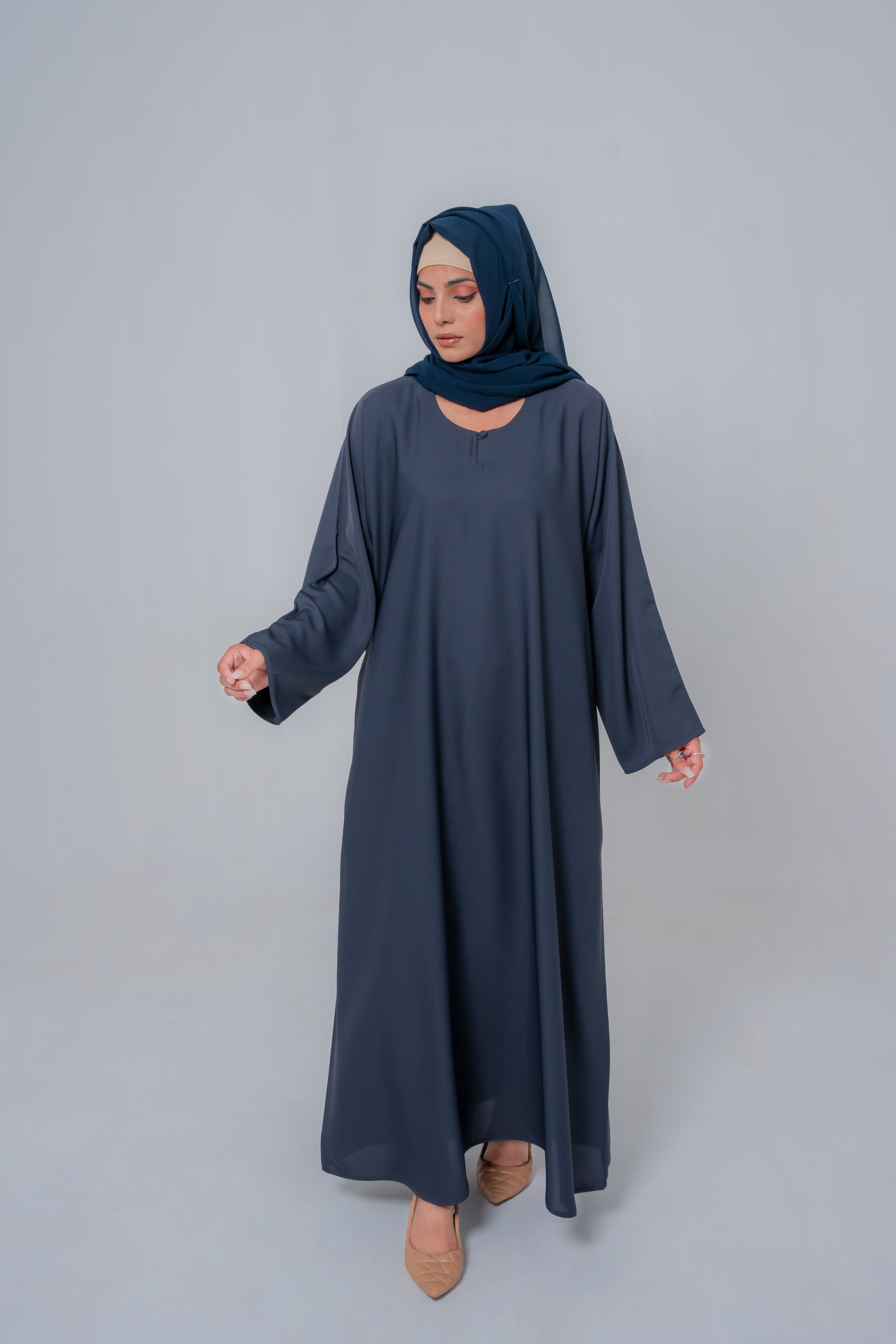 dark gray Simple Basic Nida Abaya