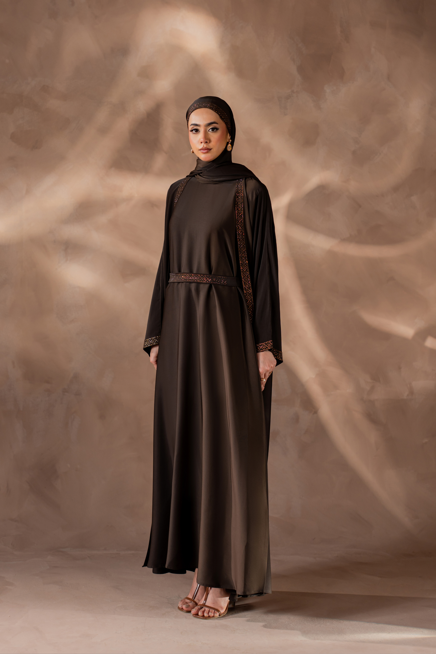 choclate brown Stone Frontal Gown