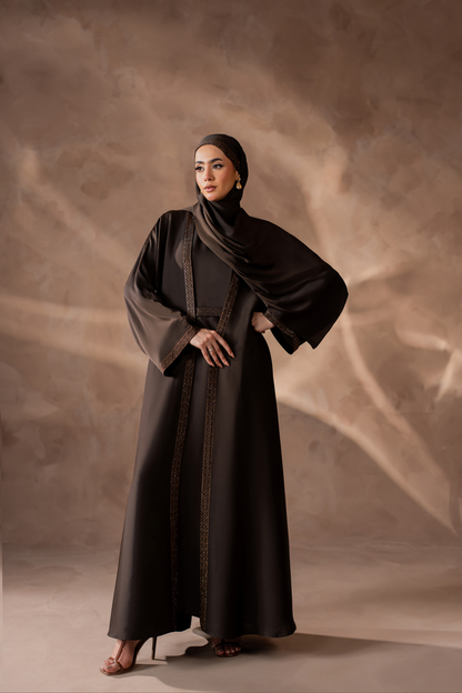 choclate brown Stone Frontal Gown