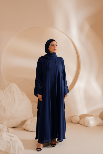 Dark Blue Unified Sleeves Abaya
