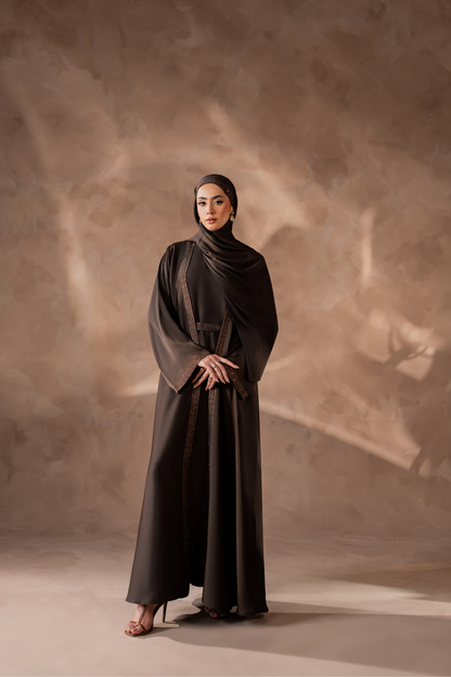choclate brown Stone Frontal Gown