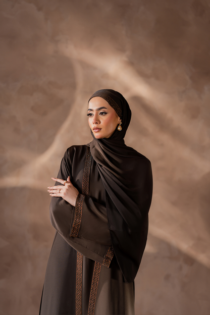 choclate brown Stone Frontal Gown