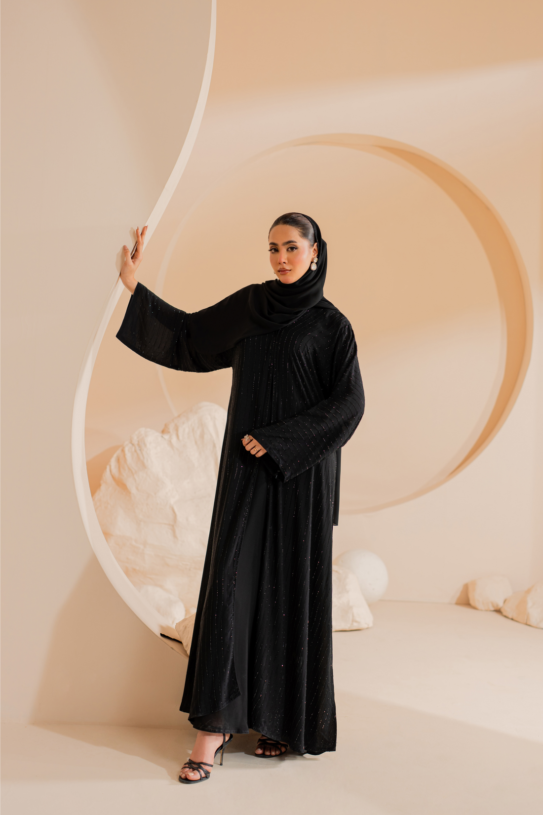Black Diamond Studded Abaya