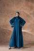 Zinc color front open nida abaya with matching hijab