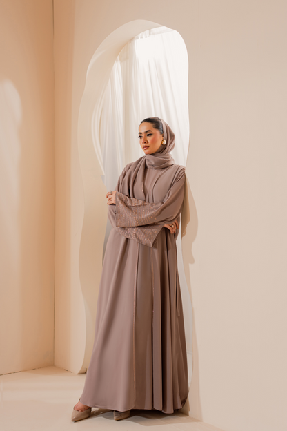 peach Unified Sleeves Abaya