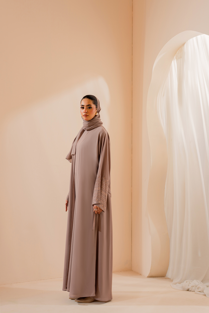 peach Unified Sleeves Abaya