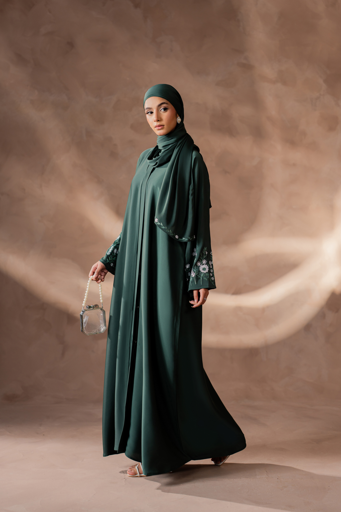 Green Sleeves Emblished Abaya