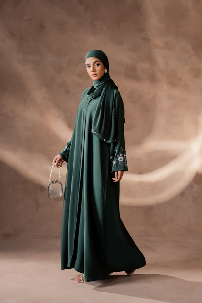 Green Sleeves Emblished Abaya
