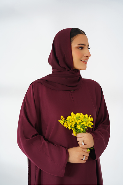 Maroon Basic Abaya